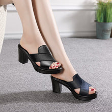 Maribel - Plateau Hohe Damen Sandalen mit Absatz – Schwarz