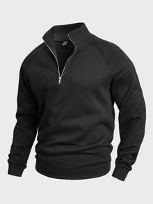 Benno | Half-Zip Pullover mit weichem Innenfutter – Schwarz