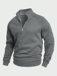 Benno | Half-Zip Pullover mit weichem Innenfutter – Grau
