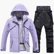 Zweiteiliges Ski Set für Unisex – Lila / Schwarz