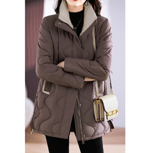 Bettina | Damen Freizeit-Winterjacke mit langen Ärmeln – Kaffee