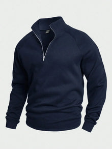Benno | Half-Zip Pullover mit weichem Innenfutter – Königsblau