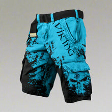 Benjamin - Cargo Shorts mit kniefreiem Schnitt – Schwarz/Himmelblau