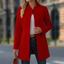 Liselotte – Kragenloser Vorne Geknöpfter Longline Mantel – Rot