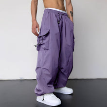 Kaleb - Aktuelle weite Cargohose – Lila