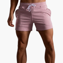 Gestreifte Shorts mit Kordelzug - für Herren im Sommerstil – Rosa