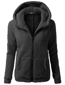 Fleecejacke mit Kapuze - Rachel – Schwarz
