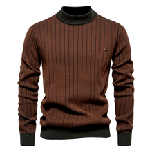Logan – Streifenpullover für elegante Wintertage – Braun