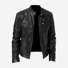 Dominic - Eine lässige Herren-Lederjacke mit schmaler Passform – Schwarz