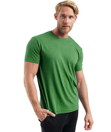 Herren Kurzarm Rundhals Einfach T-Shirt – Dunkelgrün