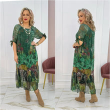 Akarsha - Elegantes Kleid Mit Kurzen Ärmeln – Grün