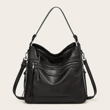 Damen Umhängetasche Vegan Leder – Elegante Schultertasche Groß – Schwarz