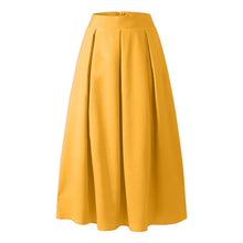Marre | Damen Hoher Taille Plisseerock | Maxi – Gelb