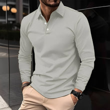 Deacon - Bequemes Langarm-Poloshirt – Grau