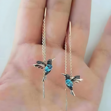 Arsenija – Ohrringe Mit Kolibri – Blau