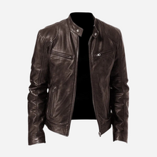 Dominic - Eine lässige Herren-Lederjacke mit schmaler Passform – Braun
