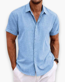 Herren Versteckt Knopf Polo | Klassisch – Hellblau