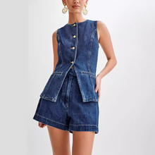 Isolde - Lässiges Damen-Denim-Set – Blau