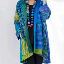Damen Jahrgang Mehrfarbig Strickjacke | Lässig – Blau