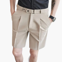 Herren Sommer Shorts mit Bundfalten und Gürtelschlaufen – Khaki