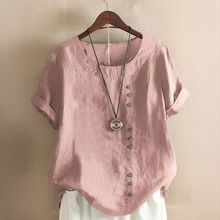 Noelle - Elegante, weit geschnittene Bluse mit Knöpfen – Rosa
