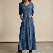 Adeline - Vintage-Kleid mit langen Ärmeln – Blau