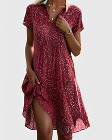 Vivella - Elegantes Midikleid mit V-Ausschnitt – Rot