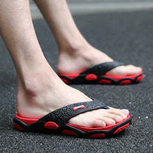 Brice - Herren Flip Flops Trend Leicht Sommer – Rot Schwarz