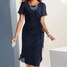 Arletta - Softtouch-Kleid mit geraffter Taille – Marineblau
