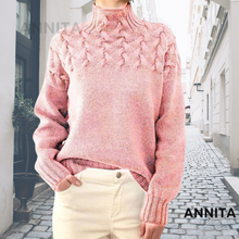 Stilvoll Baumwollrollkragen Gestrickter Pullover Für Damen | Perfekt für Casual Days – Rosa