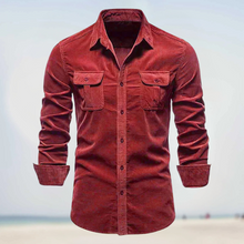 Folko - Herbst Baumwolle Cordjacke – Rot