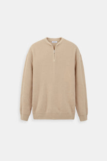 Klassischer Strickpullover mit Reißverschluss – Zeitlos & Komfortabel – Bronze