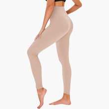 Damen Leggings mit Leopardenmuster und hohem Bund – Beige