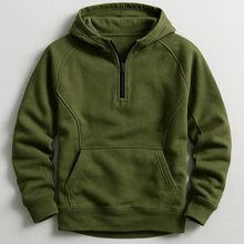 Kennet – Langarm-sweatshirt MIT Kapuze Und Viertelreißverschluss – Grün