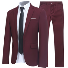Haris - Eleganter zweiteiliger Anzug für Herren – Weinrot