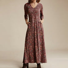 Adeline - Vintage-Kleid mit langen Ärmeln – Rot