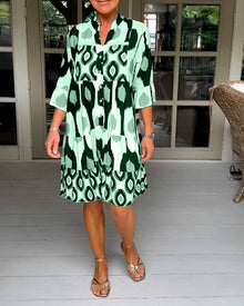 Ledana |  Bedrucktes Kleid – Grün