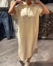 Catalina | Bequemes Hoodie-Kleid – Beige