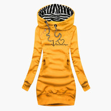 Franziska | Bedrucktes Pulloverkleid Heartbeat – Gelb