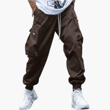 Herren-Cargo-Joggerhose mit Kordelzug und elastischen Bündchen – Braun