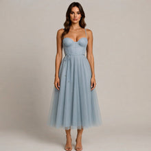 Cynthia - Elegantes und Schickes Midikleid – Blau