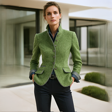 Valerie - Elegante Stehkragenjacke – Grün