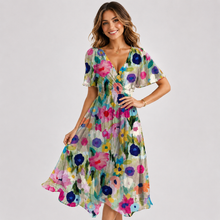 Elsinya - Anmutiges und fließendes Midi-Kleid – Weiß