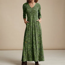 Adeline - Vintage-Kleid mit langen Ärmeln – Grün