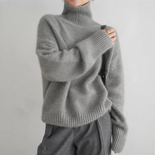 Lea - Modischer Damen-Pullover mit Rollkragen – Grau
