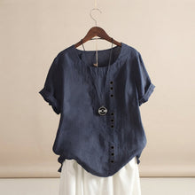 Jayla - Stilvolle Leichte Bluse – Marineblau
