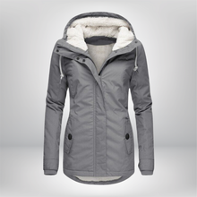 Winterjacke Damen mit Kapuze | Gefütterte Übergangsjacke – Grau