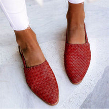 Chic Geflochtene Slingback Ballerinas aus Veganem Leder – Rot
