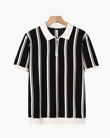 George | Kontrastkragen Weiter Kragen Poloshirt – Schwarz