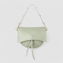Vintage Damen Schultertasche – Vegan Leder mit Pouch & Canvas Gurt – Grün